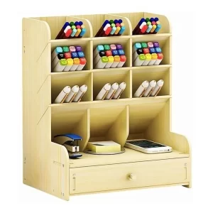 Organizador de Escritorio DIY con 12 Compartimentos y Cajón