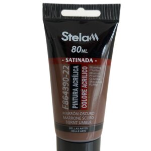 Pintura Acrílica Satinada Café Oscuro 80 ml Stelam
