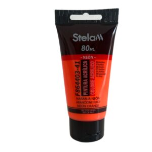 Pintura Acrílica Naranja Neon  80 ml Stelam