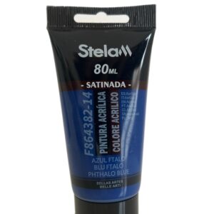 Pintura Acrílica Satinada Azul Ftalo 80 ml Stelam