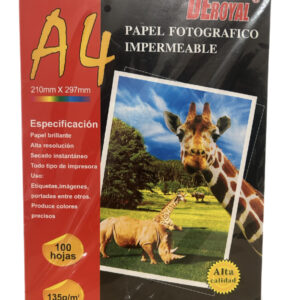 Papel Fotográfico Glossy Tamaño A4 135g 100hojas
